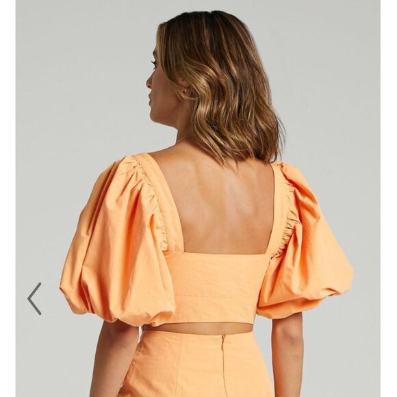 Showpo. Sherbet Astarte Puff Sleeve Crop Top - Size 6, NWT - Picture 2 of 11